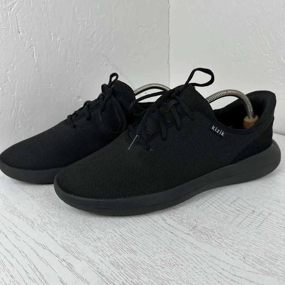 Kizik Madrid Men's 12 Eco Knit All Black Slip In‎ Hands Free Sneakers Shoes